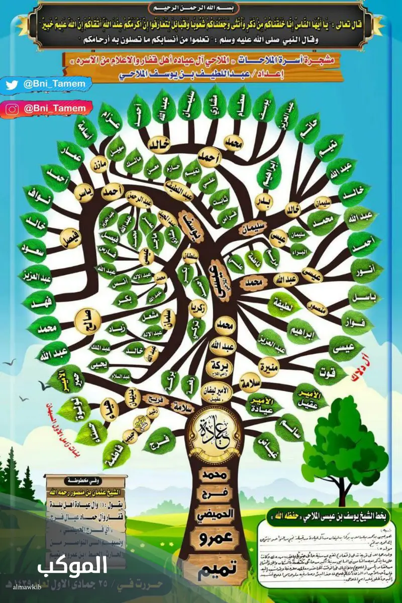 بني تميم وش يرجعون.. شجرة عائلة بني تميم 6 شجرة عائلة بني تميم