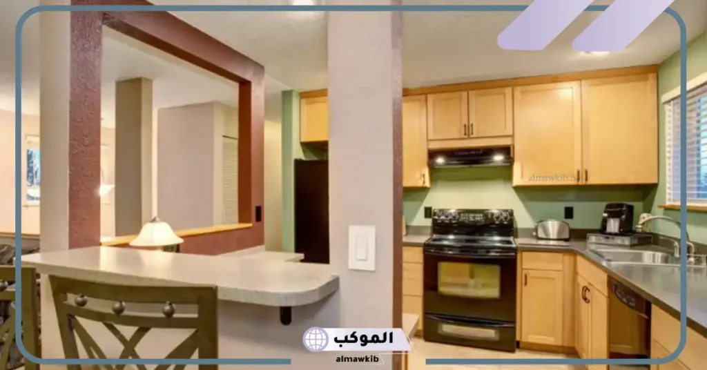 أجمل مطابخ مفتوحه على الصاله للشقق "مطابخ أمريكاني" 6 بار