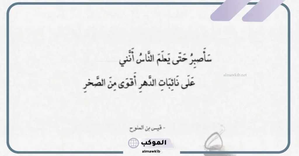أبيات شعر عن الصبر للمتنبي