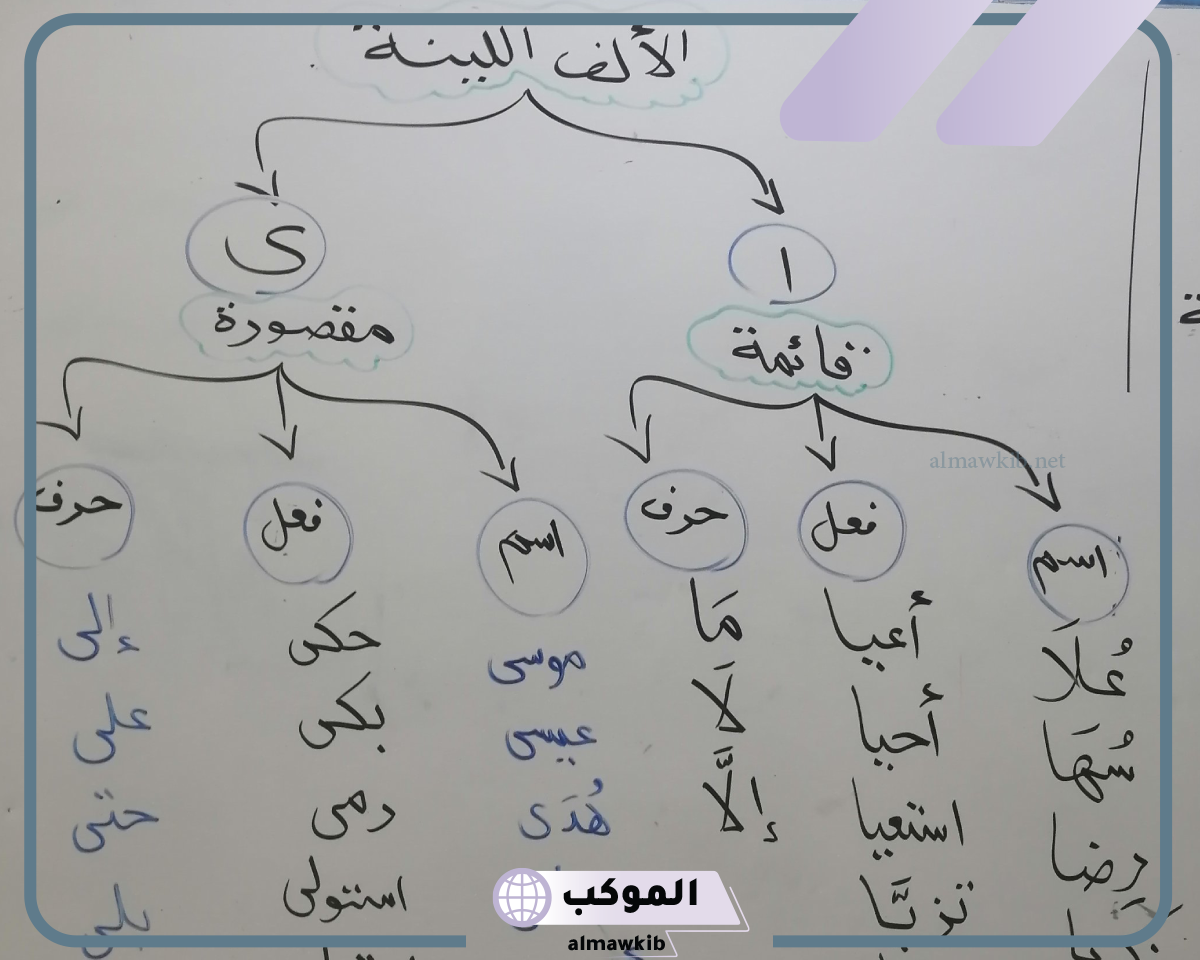 الالف اللينه المتطرفه في الافعال والاسماء والحروف