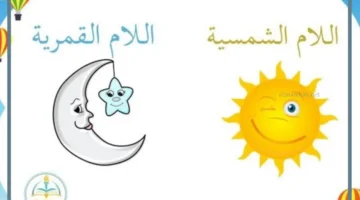 تحضير درس اللام الشمسية والقمرية للصف الأول