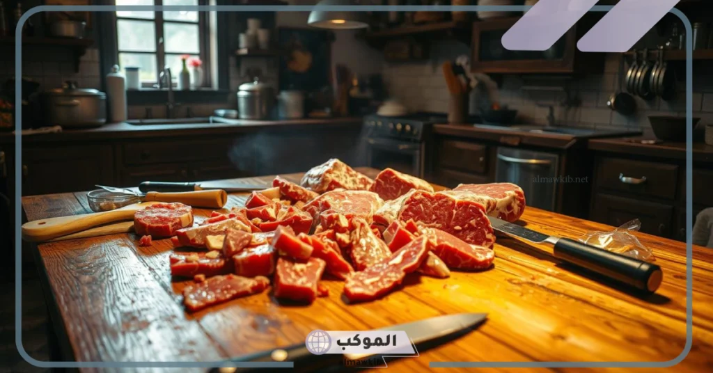 تفسير رؤية تقطيع اللحم النيء في المنام دون أكله