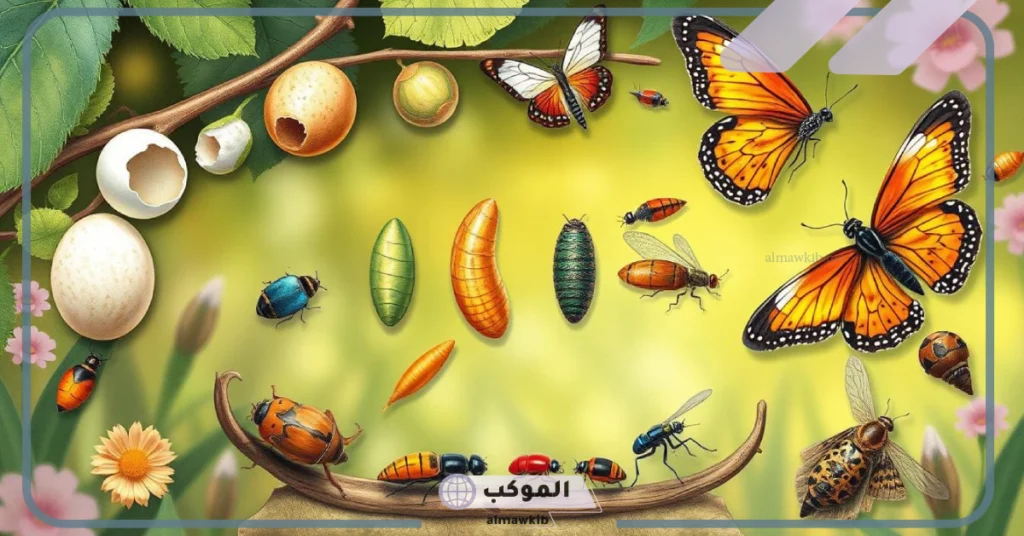 ما عدد مراحل التحول الكامل في الفراشه؟ 5 يرقة الفراشة