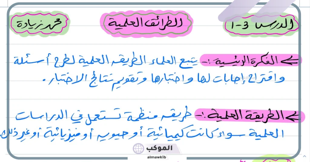 خطوات الطريقة العلمية بالترتيب علوم رابع