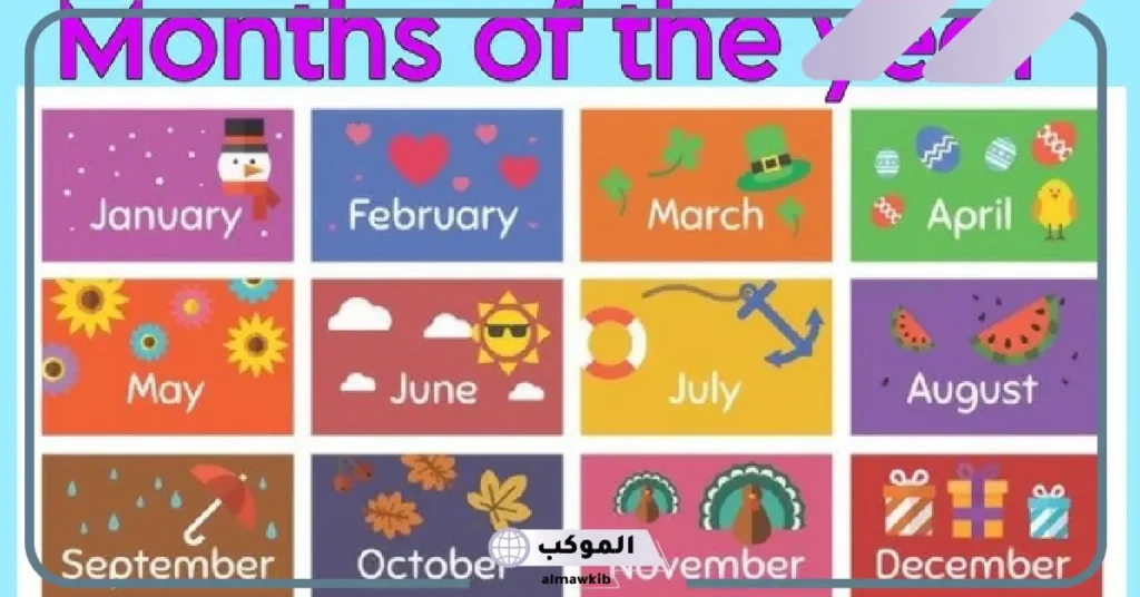 الأشهر بالانجليزي بالترتيب والأسماء مع التدريب والنطق 6 تدريب بسيط على الأشهر الميلادية بالإنجليزي
