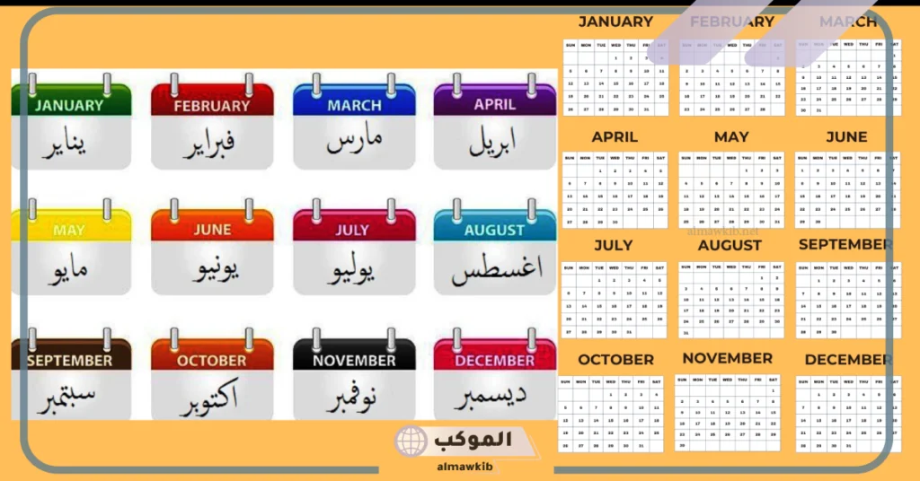 أصل تسمية الشهور الميلادية 
