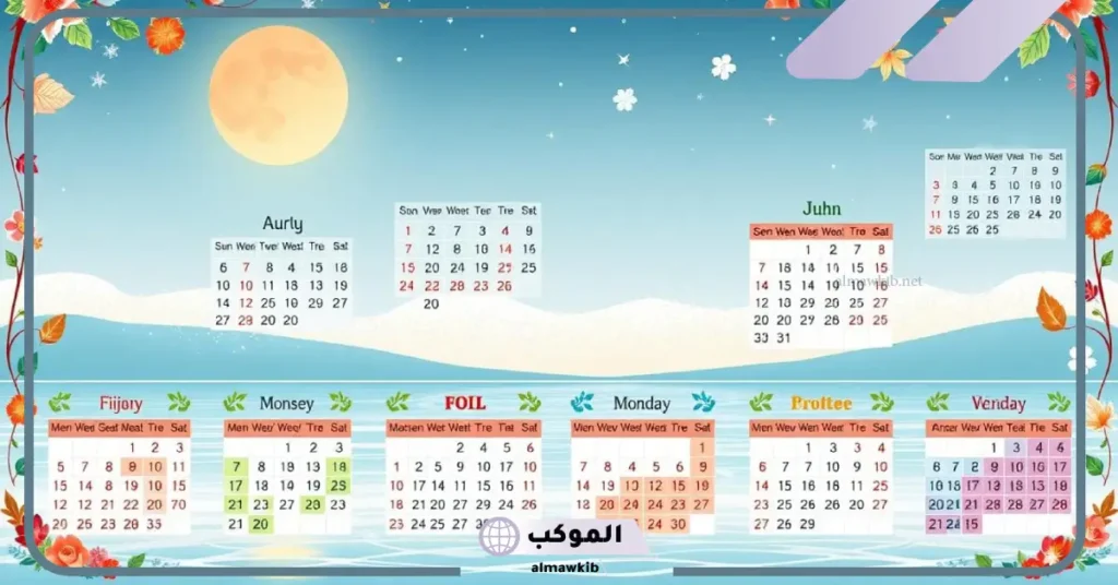 شهور السنة بالانجليزي للأطفال