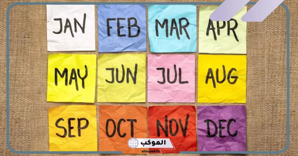 التواريخ الميلادية بالانجليزي