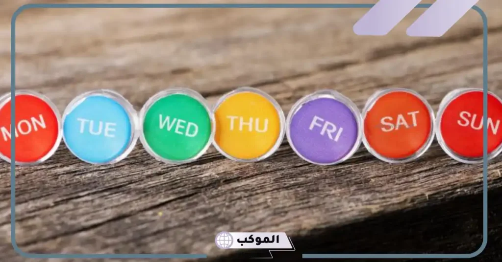 رموز الايام بالانجليزي.. أيام الأسبوع بالانجليزي والعربي 5 أيام الأسبوع بالانجليزي والعربي