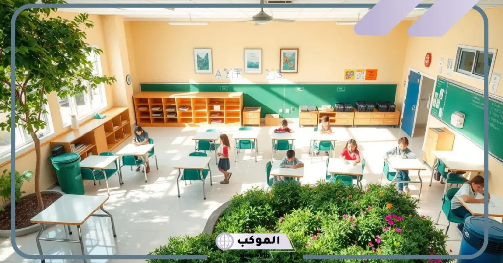 التعاون على نظافة المدرسة