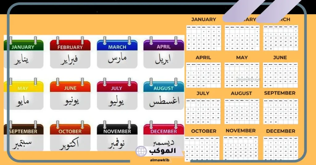 اختصارات الأشهر الانجليزي