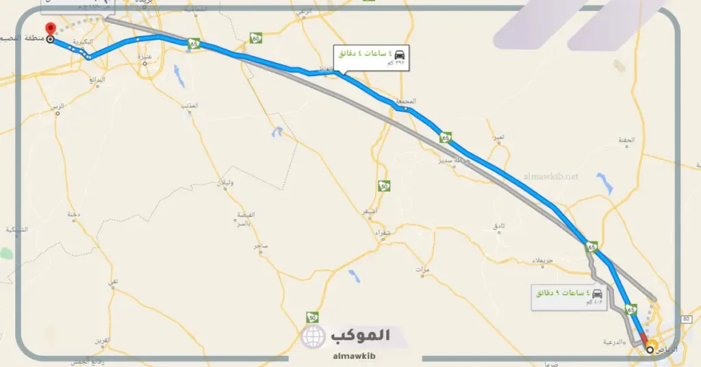 كم تبعد القصيم عن الرياض بالطائرة والسيارة والقطارة؟ المسافة بين الرياض والقصيم 5 كم تبعد القصيم عن جدة