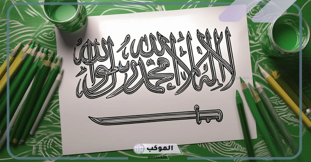 علم السعودية تلوين