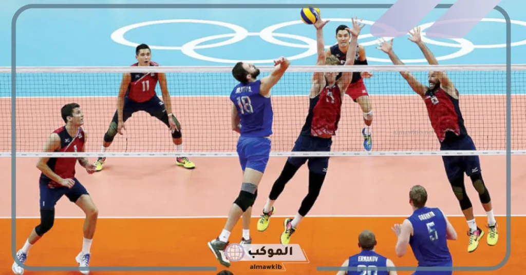 ملعب كرة الطائرة مع القياسات 