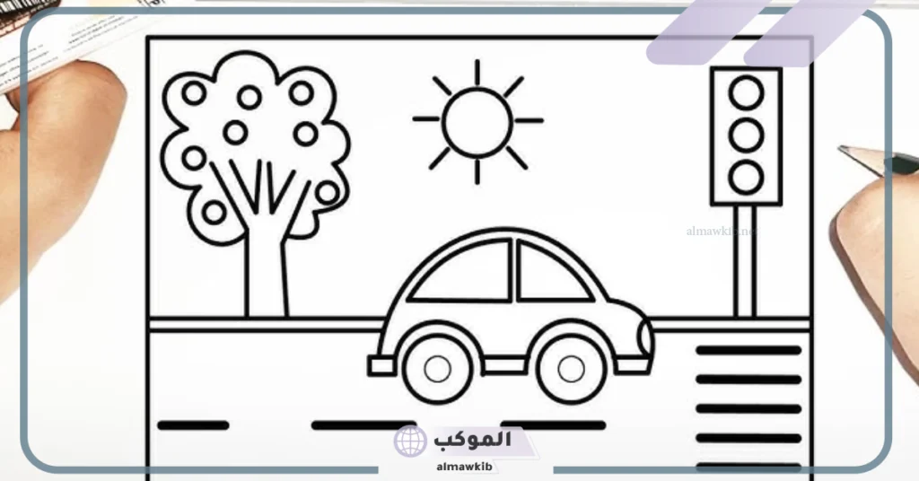 رسومات عن المرور والسلامة المرورية للتلوين جاهزة 9 رسومات عن المرور